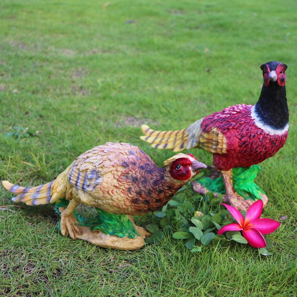 Gartenstatuen, Outdoor-Dekor, Balkonfigur, Outdoor-Statuen, Outdoor-Simulation, Fasan-Skulptur, Gartentier, Kunstharz(32 * 12 * 23cm)