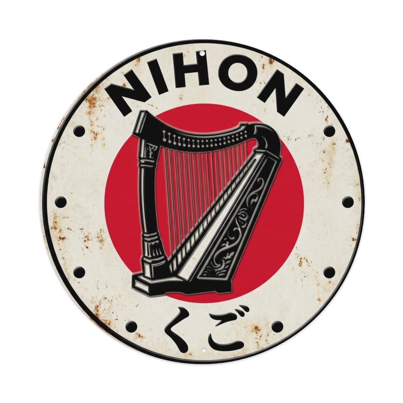 Galvaxio Style Kugo Harp Nihon Ancient Strings Historic Metal Tin Sign