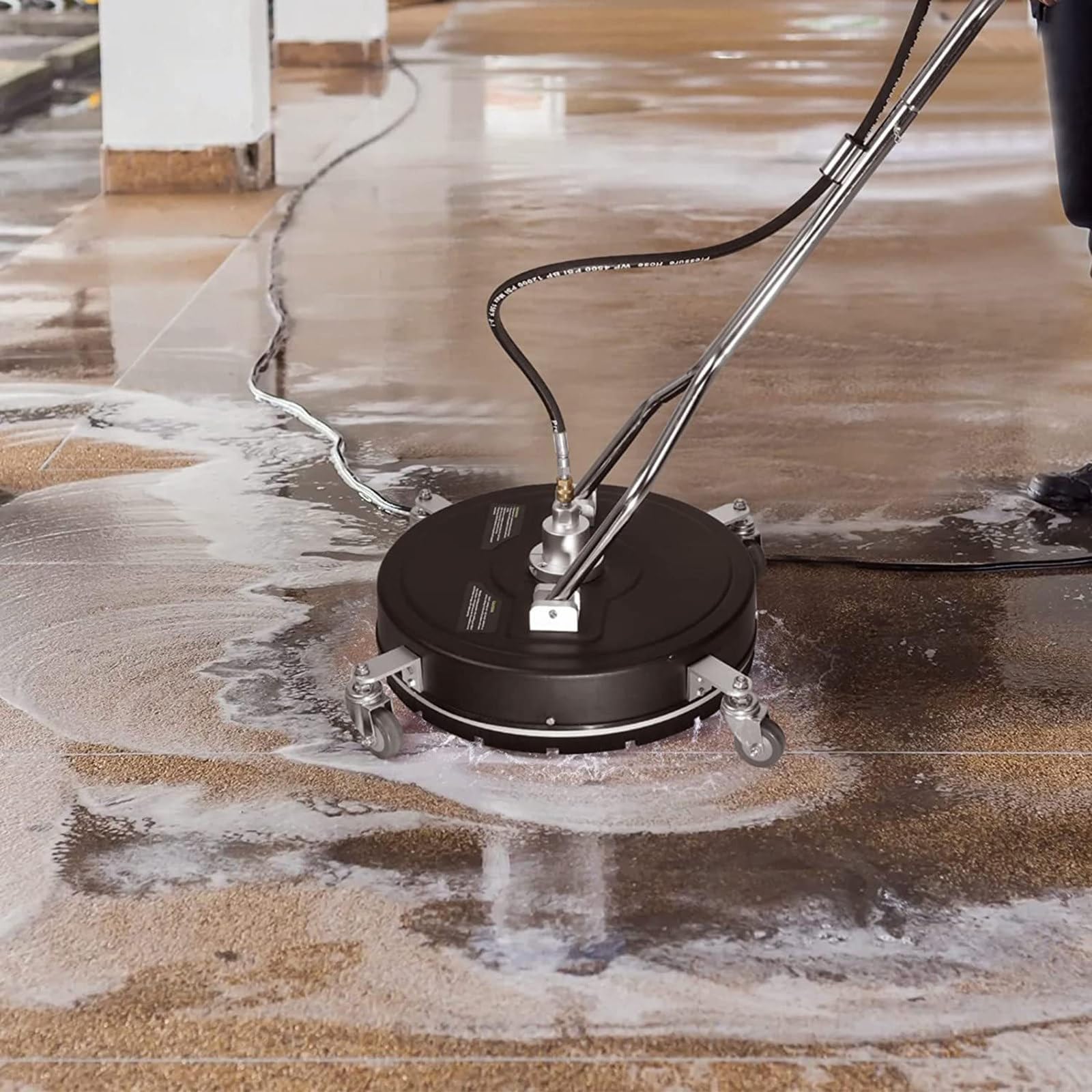 Pulitore per superfici da 21 pollici, detergente per superfici, detergente ad alta pressione, detergente per superfici frontali con barra spray, accessorio rotante in acciaio inossidabile