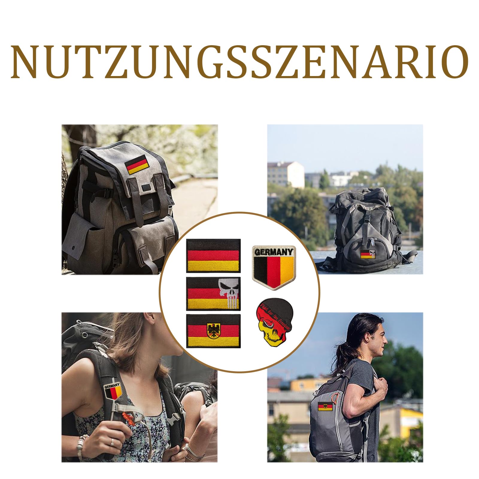 Zestaw 5 łatek do plecaka, trwałe naklejki w Niemczech, ładne, nadają się do plecaków, ubrań, czapek baseballowych, swetrów, mundurów