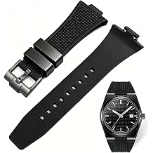 YISIWERA Quick Release Rubber Watch Band for Tissot PRX, FKM Silicone Strap for Men Women Compatible with Tissot PRX 40mm Watch Series with Tang Buckle
