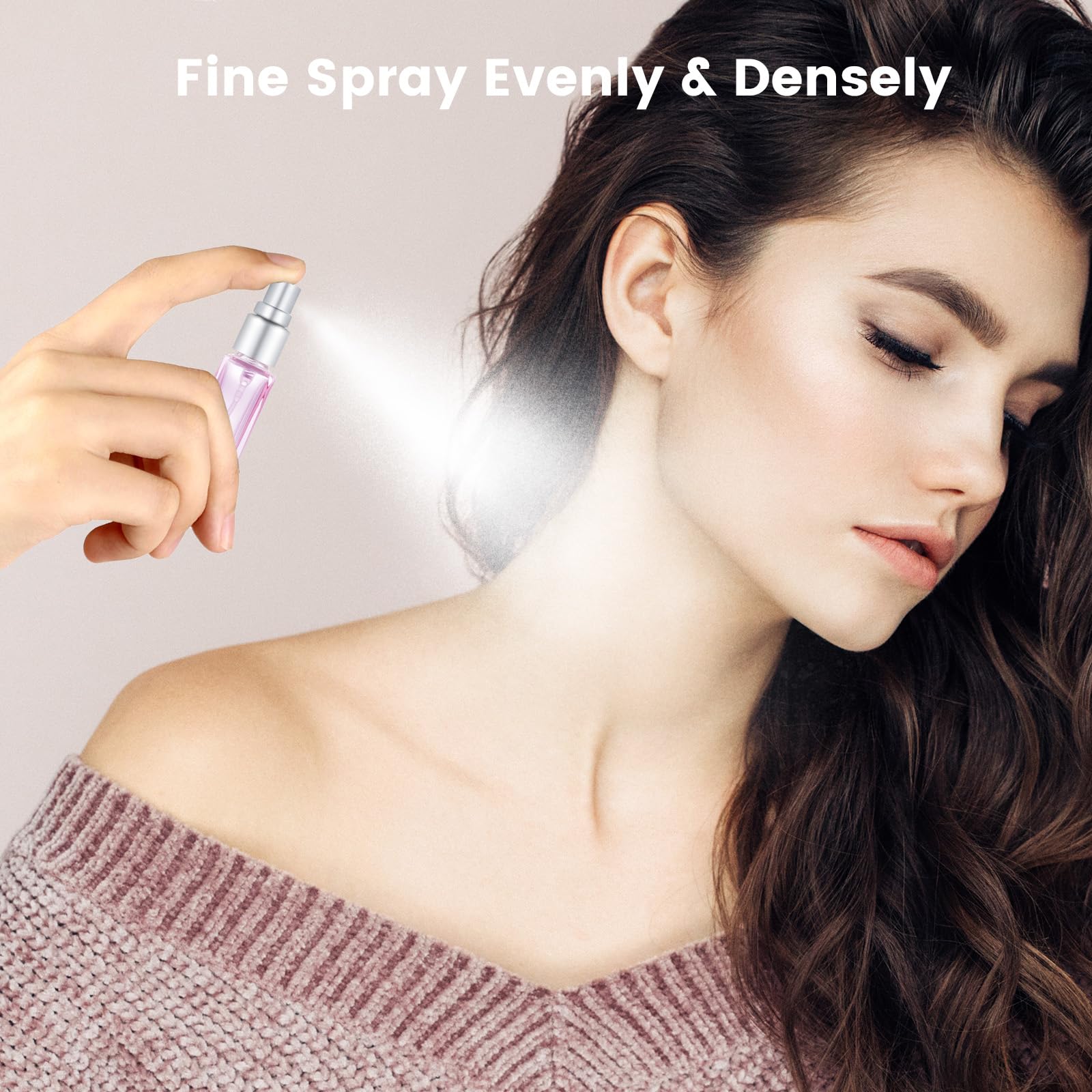 AiQInu 6 sztuk wielokrotnego ładowania podróżny pojemnik na perfumy 10 ml, pusta butelka z rozpylaczem z zakraplaczem i lejkiem, wielokrotnego użytku, przenośny dozownik parownika do podróży, na