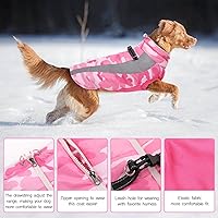 Vista 6 de FUAMEY - Abrigo de invierno para perro, chaqueta cálida con forro polar suave, impermeable, resistente al viento, chaleco de forro polar para perros