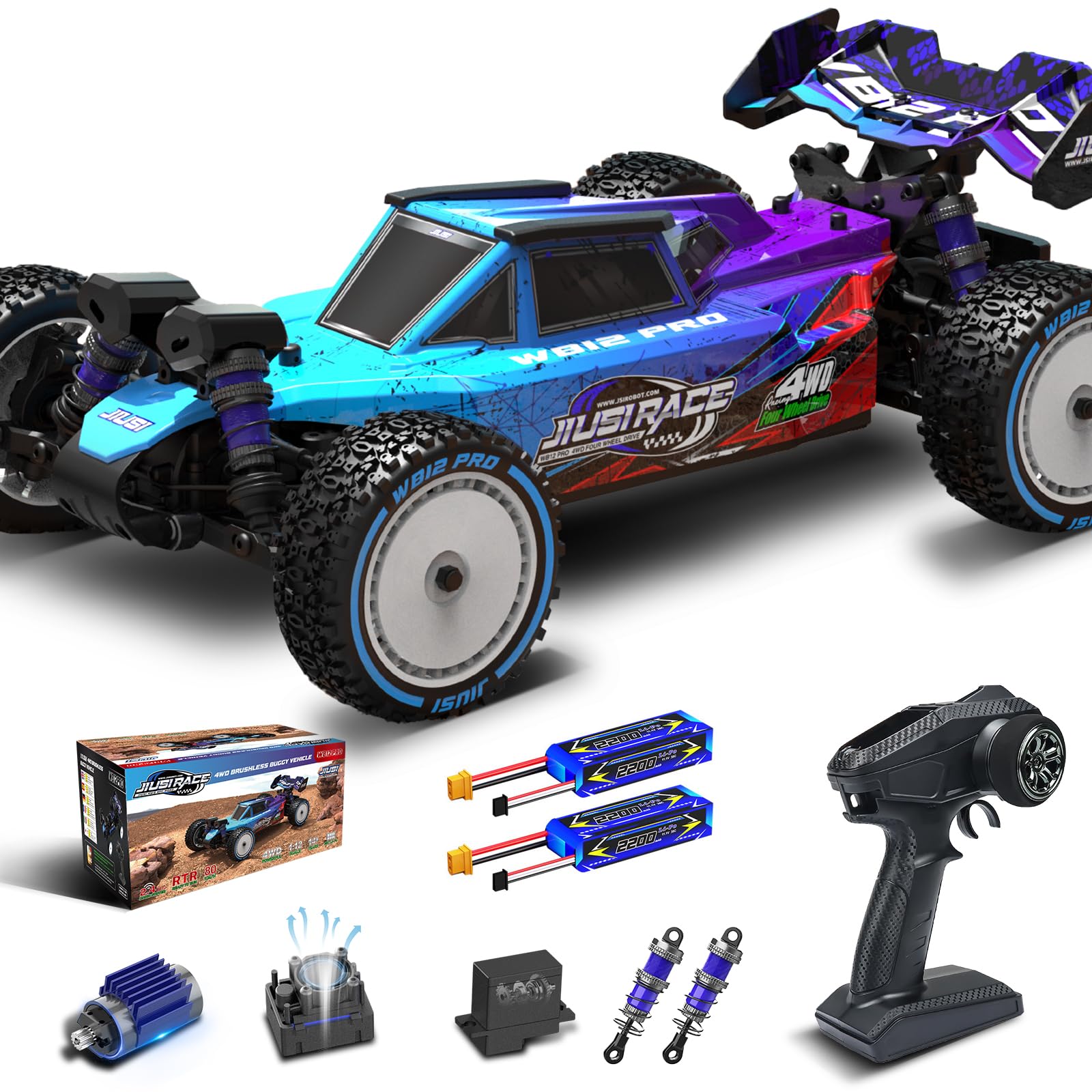 Amazon.com: JIUSI 1/12 Brushless RC Cars for Adults,Fast 50mph Off