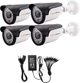 TIGERSECU Super HD 1080P 4-in-1 Security 4-Camera Bundle