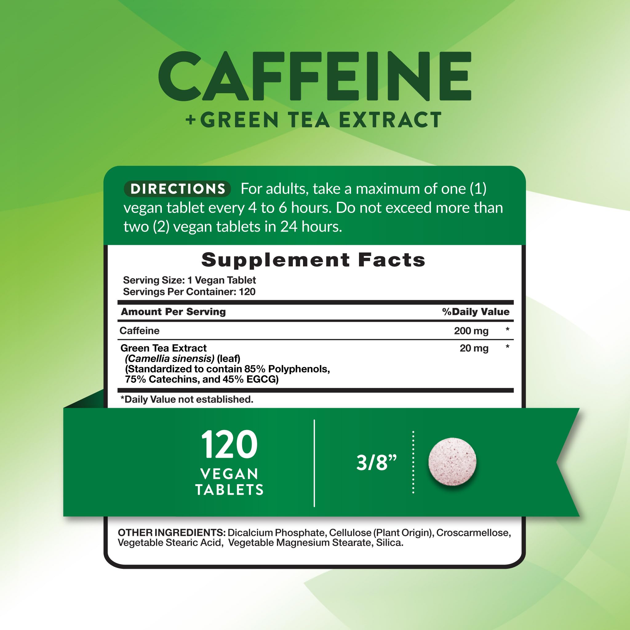 Nature's Truth Caffeine Pills | 220mg | 120 Count | with Green Tea Extract — Amazon image 2