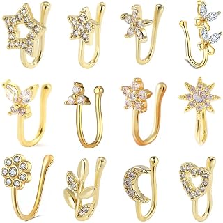 12 Pieces Fake Nose Ring Lahore, Karachi - Pakistan