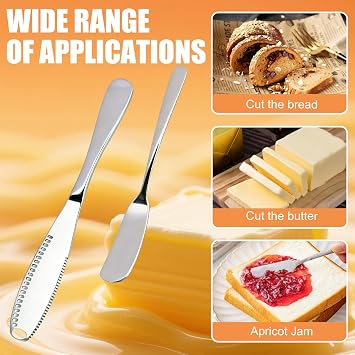 2 Pcs Butter Knife Spreader 3 In 1 Butter Spreading Tool, 2Styles with and Without Holes Spreaders Knives for Butter Cheese Jam, Cold Butter Curler, Kitchen Gadgets for Bread, Toast, Kitchen Daily Use