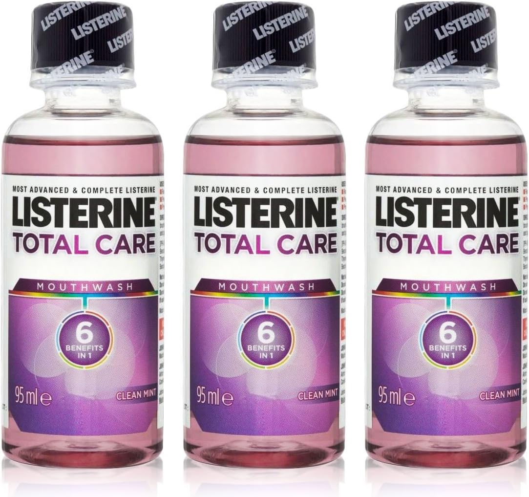 3X LISTERINE Total Care MOUTHWASH Clean Mint 6 Benefits in 1 95ML Travel Size BigaMart