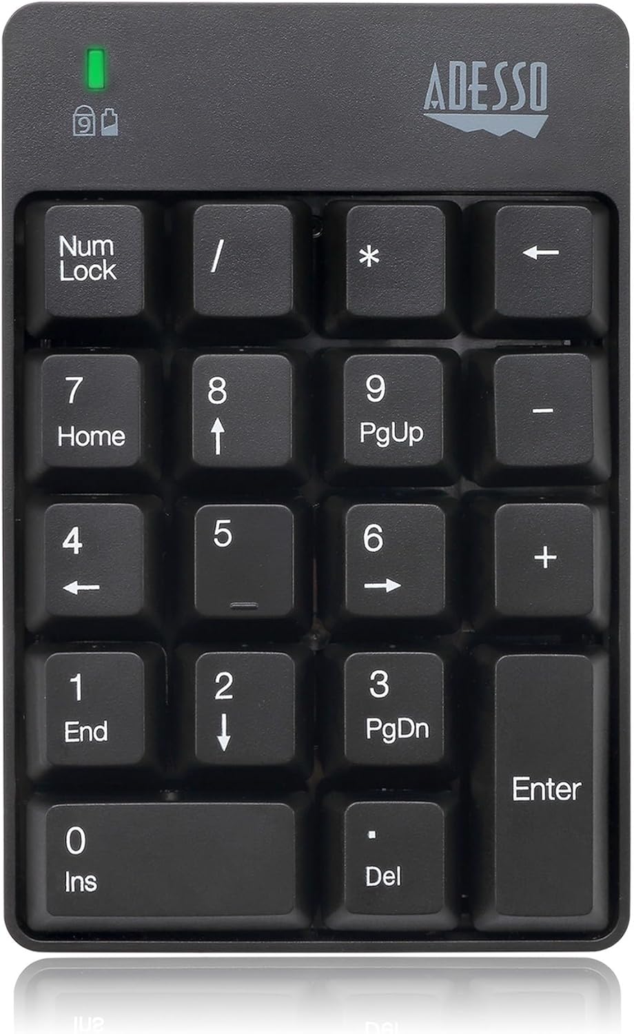 Adesso WKB-6010UB - Wireless Spill Resistant 18-Key Numeric Keypad, Black (Pack of 5)