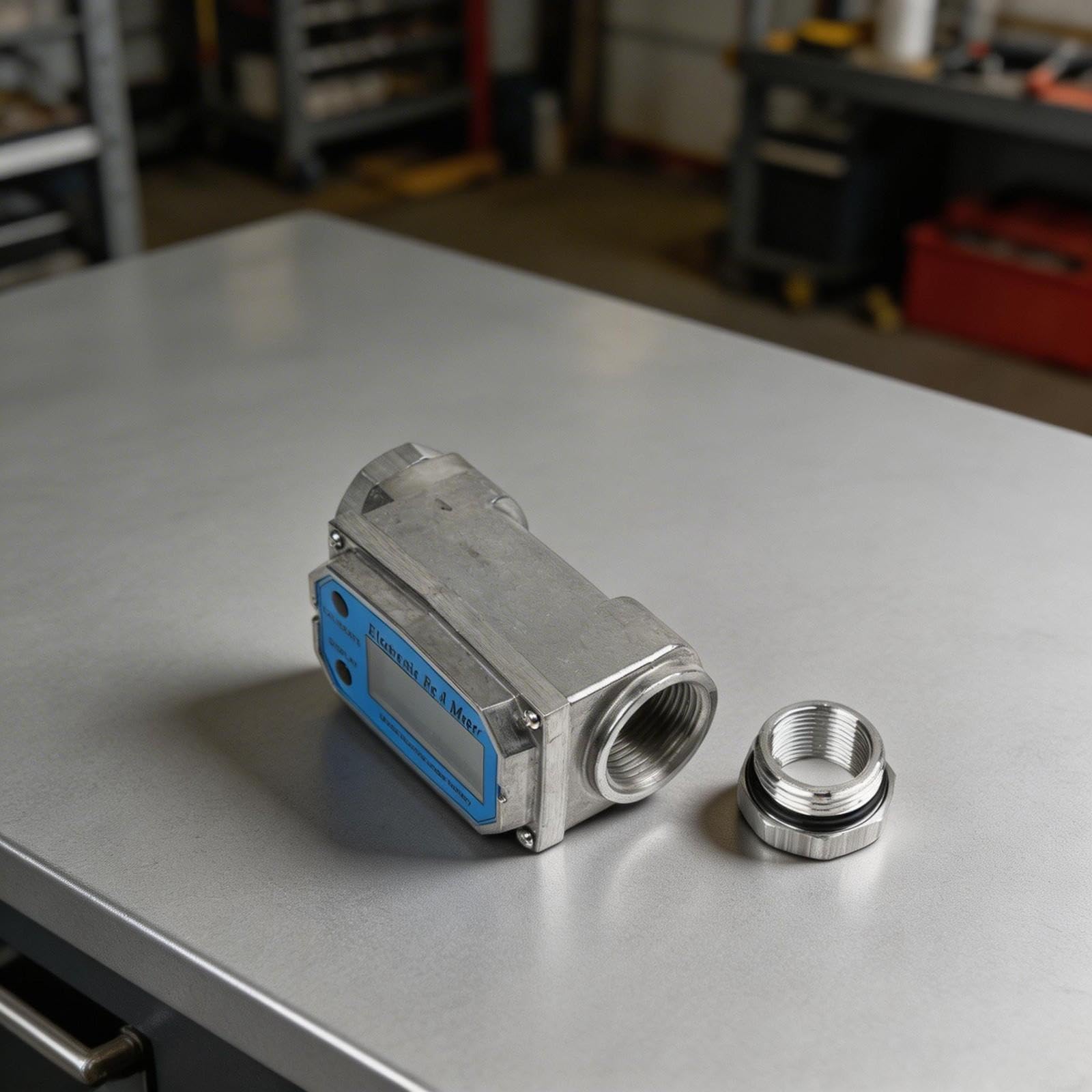 Contatore turbina in alluminio 1" con adattatore 3/4" per olio