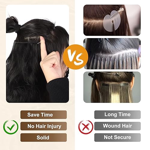 Miniatura 5 de AISI BEAUTY Extensión de cabello grueso de alambre invisible marrón ceniza con 4 clips seguros, extensión larga ondulada con diadema ajustable