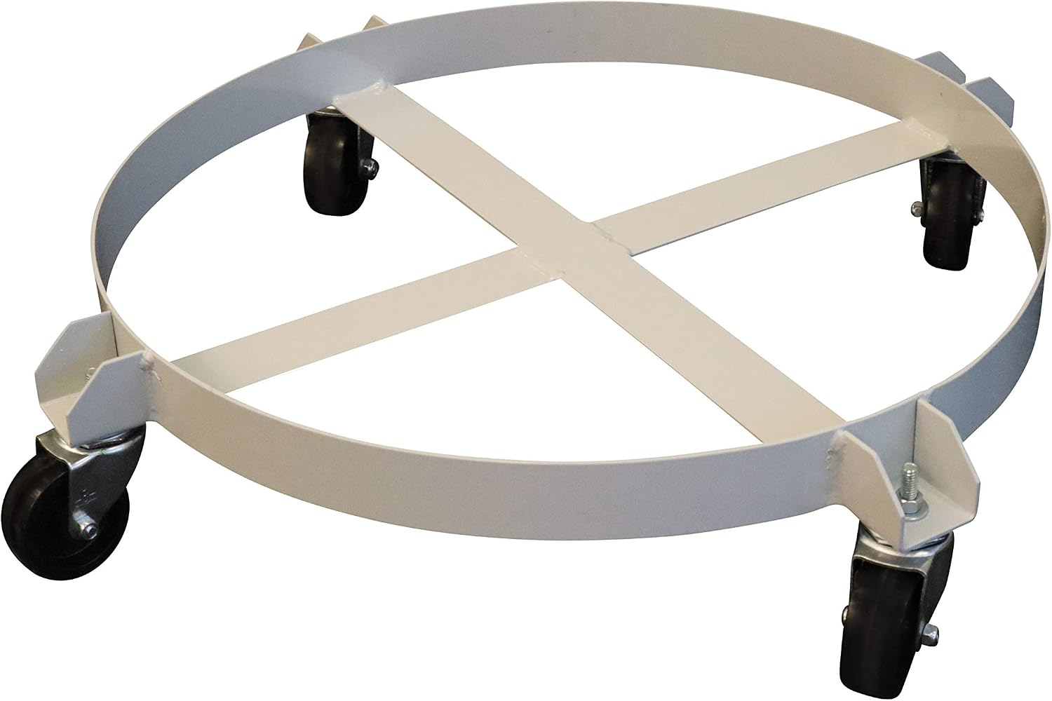 Heavy Duty Steel Drum Dolly, 1000 lbs Capacity, Non Marking Swivel Casters, Dolly Fits 35 gal & 55 Gal Drum