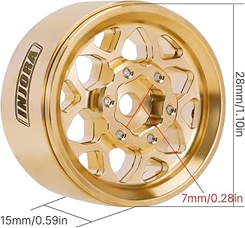 Amazon.com: INJORA 1.0 Plus Brass Beadlock Wheel Rim for 1/24 1/18