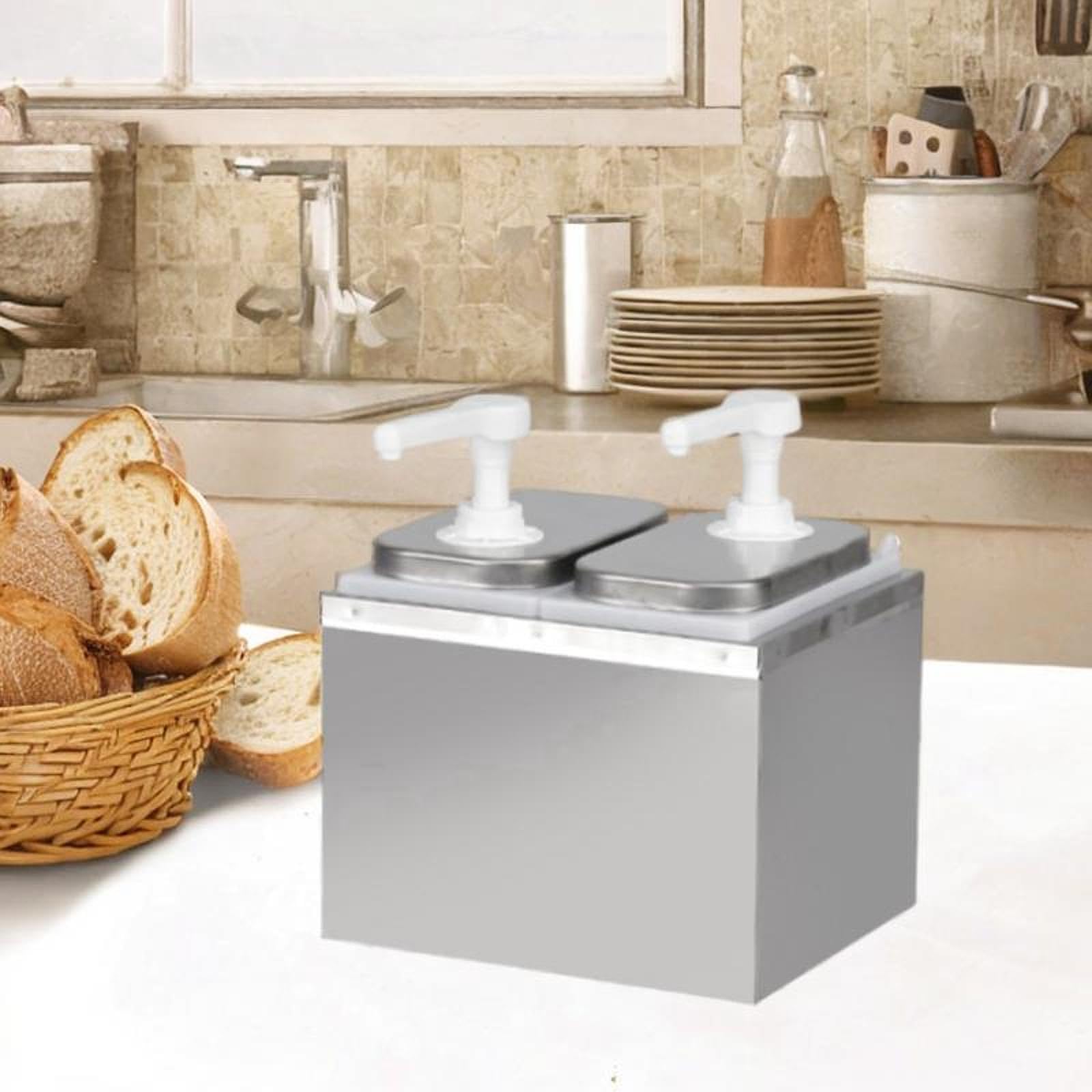 Pompa Erogatrice per, Erogatore per Sciroppo di caffè, Contenitore per Condimenti da 2 L, Sciroppi, Insalata, Ketchup, Pompa per Sciroppo per Cu, 2l 2 Testa