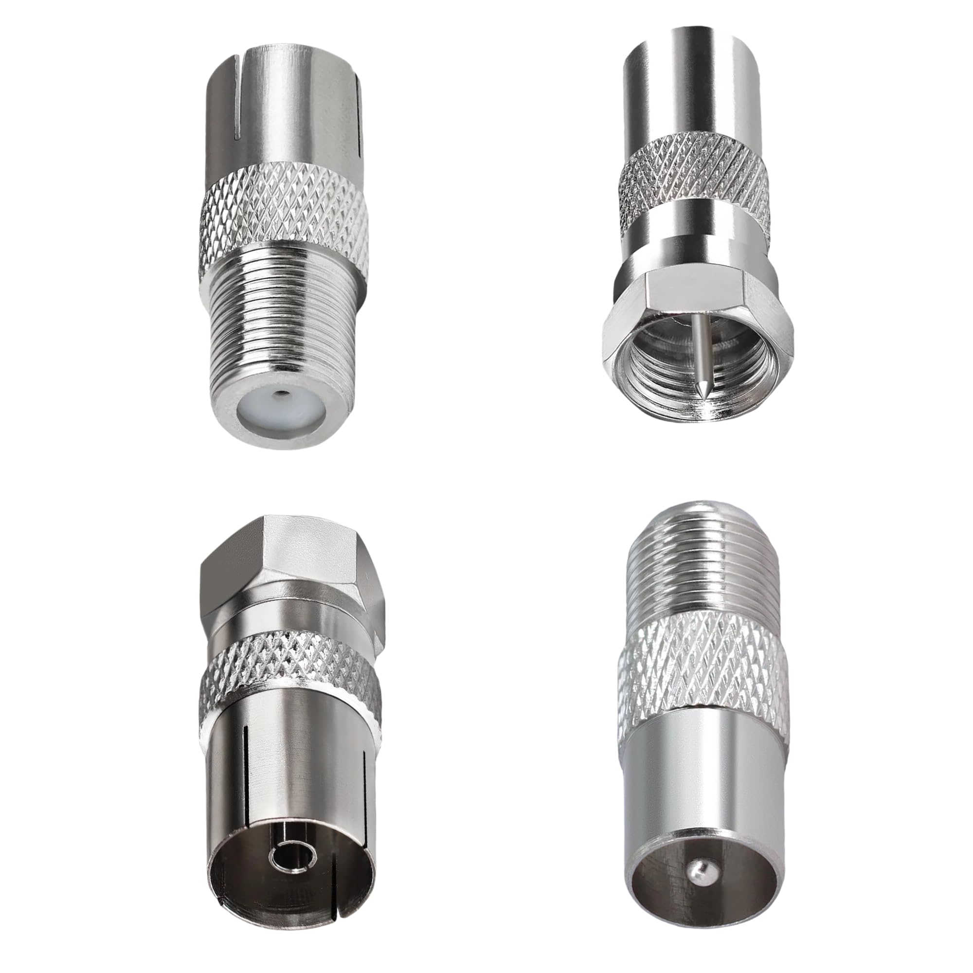 Coaxial Cable Connectors, 8 Set of F-Type Connector, Suitable for Satellite, Adaptor Cable, Television