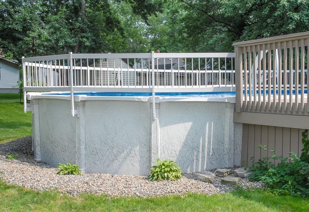 Aqua Select Above Ground Swimming Pool Resin Safety Pool Fence Base | Premium Quality UV Protected Vinyl | Keeps Pool Toys in and Intruders Out | Kit A - 8 Sections | Easy Installation | White