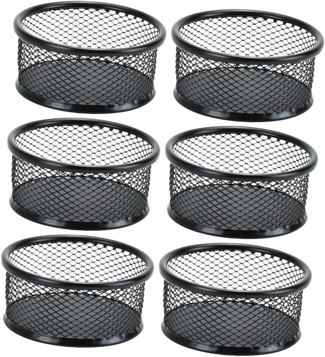 6pcs Mesh Paper Clip Holders Desk Storage for Office School Supplies Binder Clips Holder