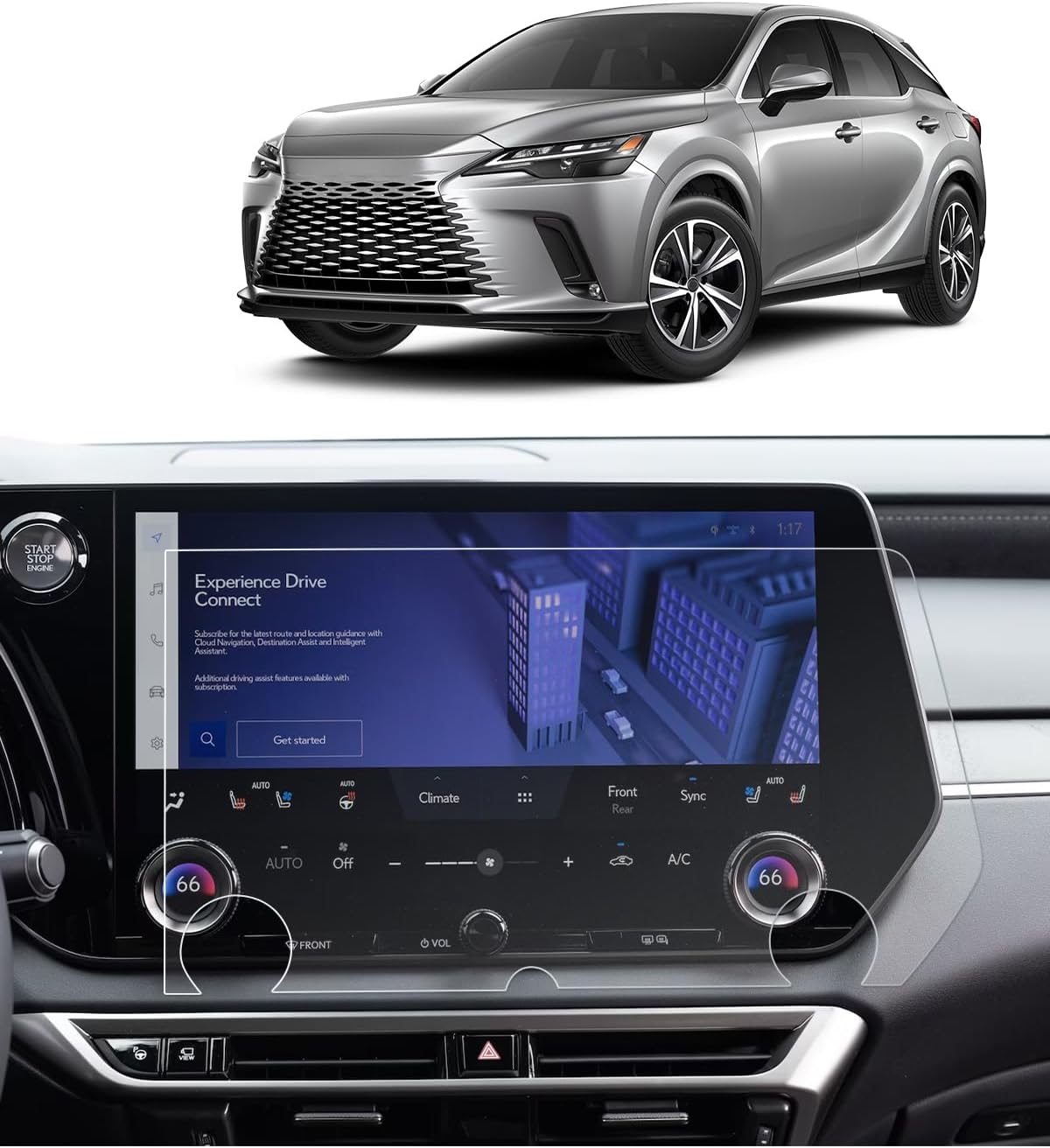 2024-2026 Lexus RX Matte Anti-Glare Lexus Screen Protector - For Lexus RX350/RX350h/450h/RX500h 14 Inch Touchscreen, 2026 RX Accessories Infortainment 9H Tempered Glass Anti-Fingerprints Glare-Free