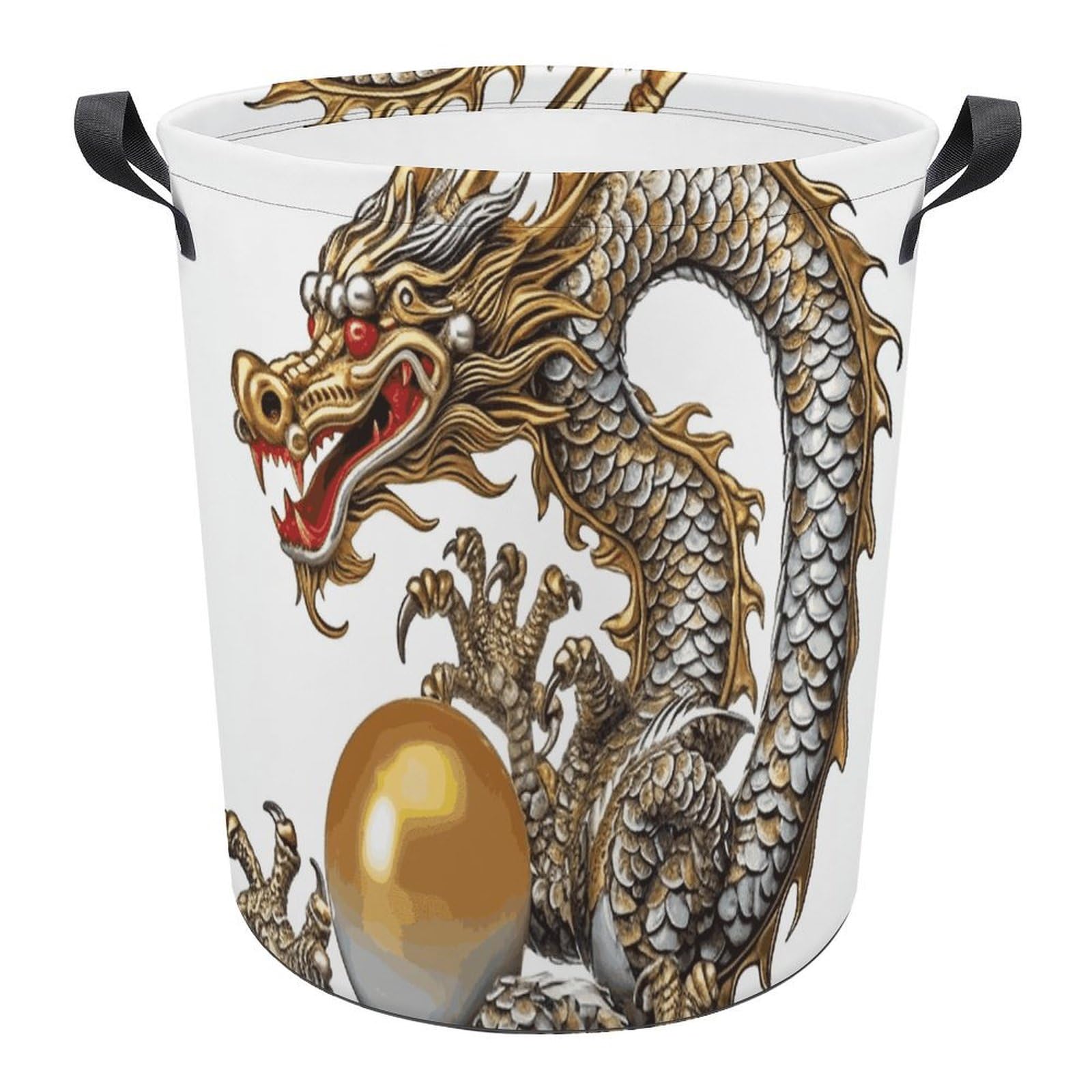 Panier à linge pliable dragon chinois idéal buanderie et salle de bain