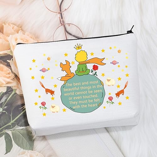 Miniatura 6 de CMNIM Bolsa de maquillaje de Principe Principito para regalar a los amantes de los libros, bolsa de cosméticos, bolsa de viaje con cremallera,