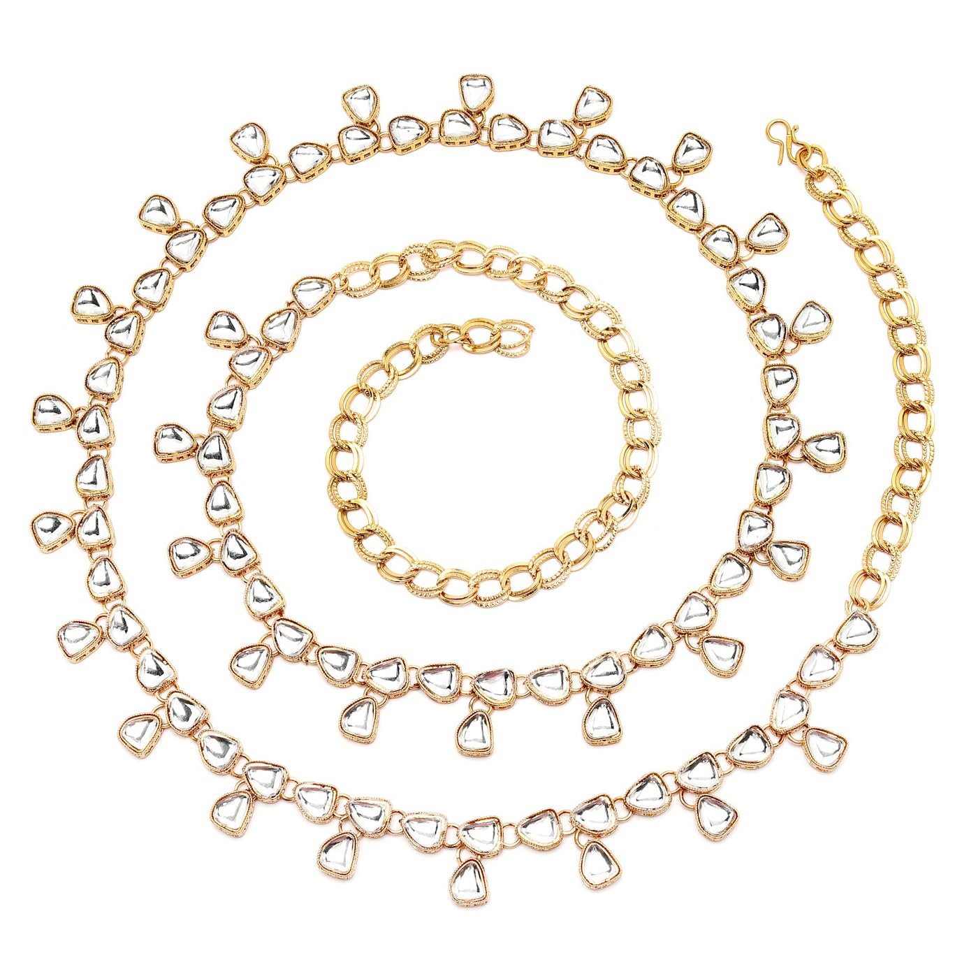 Stylish Traditional Kundan Kamarbandh for Women Kamarpatta Kamarband Kamar Band Chain Waist Belt for Dresses Wedding Lehenga Saree