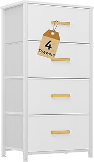 DWVO Dresser with 4 Drawers - Fabric Storage Tower, Organizer Unit for Living Room, Hallway, Closets