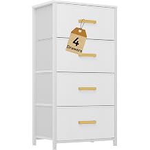 DWVO Dresser with 4 Drawers - Fabric Storage Tower, Organizer Unit for Living Room, Hallway, Closets