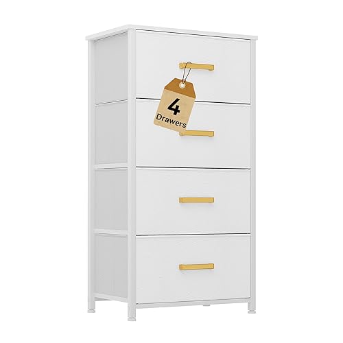 Miniatura 29 de DWVO Cómoda de tela para dormitorio, cómoda alta con 8 cajones, torre de almacenamiento con cubos de tela, cómoda para armario y sala de estar, Gris