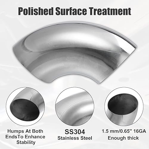 Vista 24 de X AUTOHAUX 2 unids OD 4 pulgadas 90 grados mandril curva codo SS304 tubo de acero inoxidable tubo de escape codo tubo de escape para coche sistema