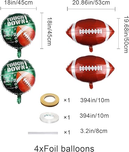 Miniatura 4 de 59 piezas de decoraciones de fiesta de fútbol, suministros de fiesta de fútbol, incluye pulsera de fútbol americano, globo de fútbol, pancarta de