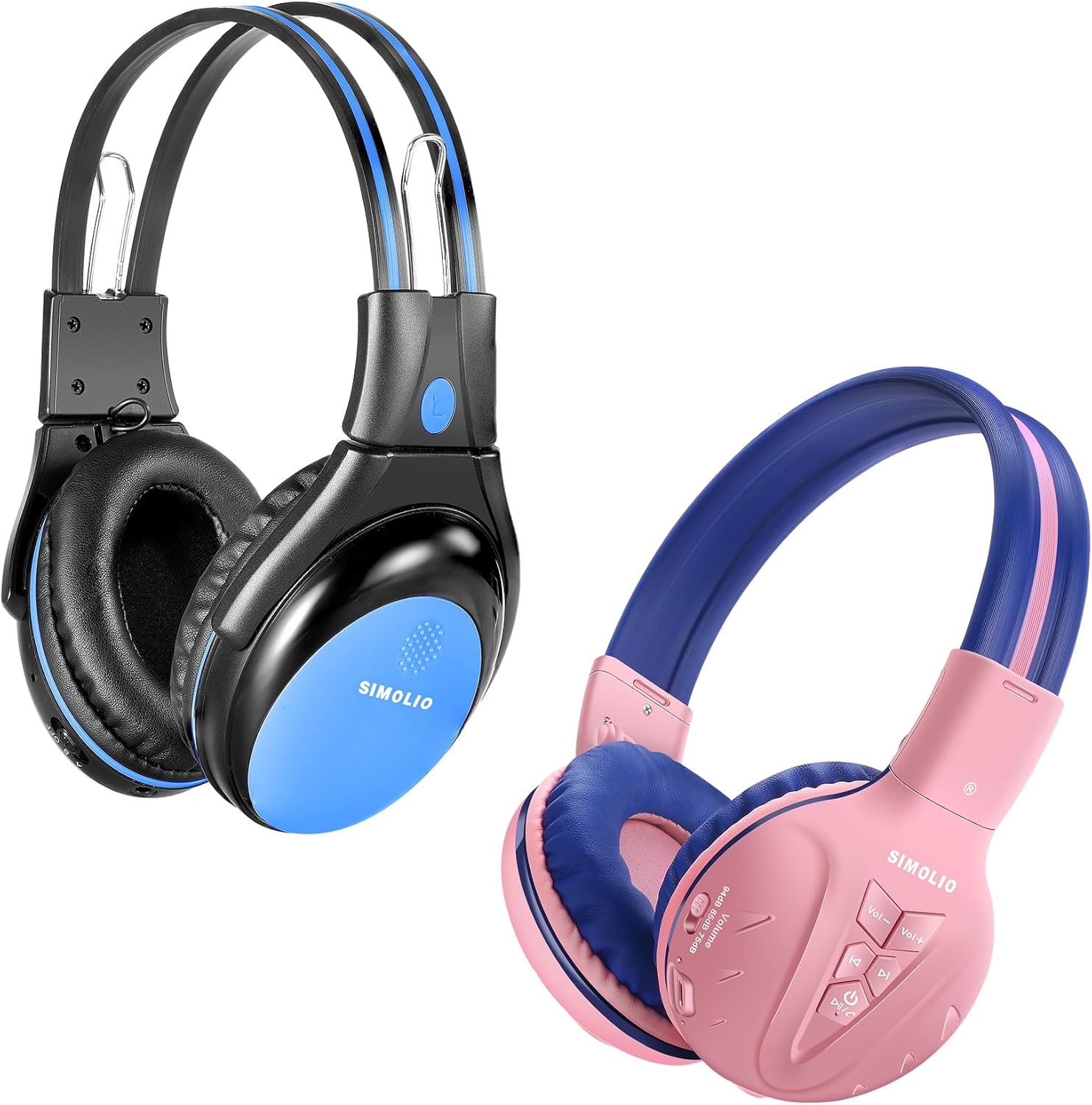 SIMOLIO Wireless IR Headphones for Car DVD and Bluetooth Headphones for Kids, Car Headsets Compatible with Honda Odyssey & uConnect VES & Dodge Grand Caravan & Chevy Suburban 2006-2022