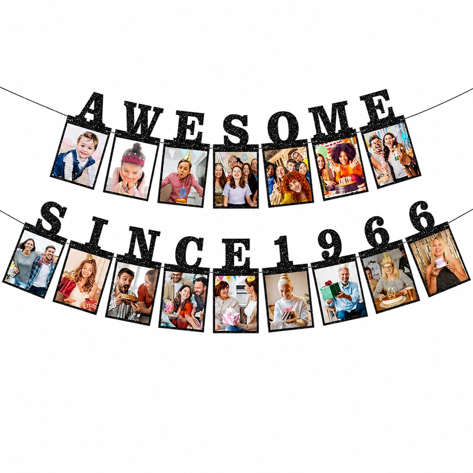 60th Birthday Decorations Banner Awesome Since 1966 Photo Hanging Sign