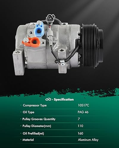 Miniatura 1653 de SCITOO CO 10739C - Compresor de CA compatible con Honda Element 2.4L 2003 2004 2005 2006 2007 2008 2009 2010 2011