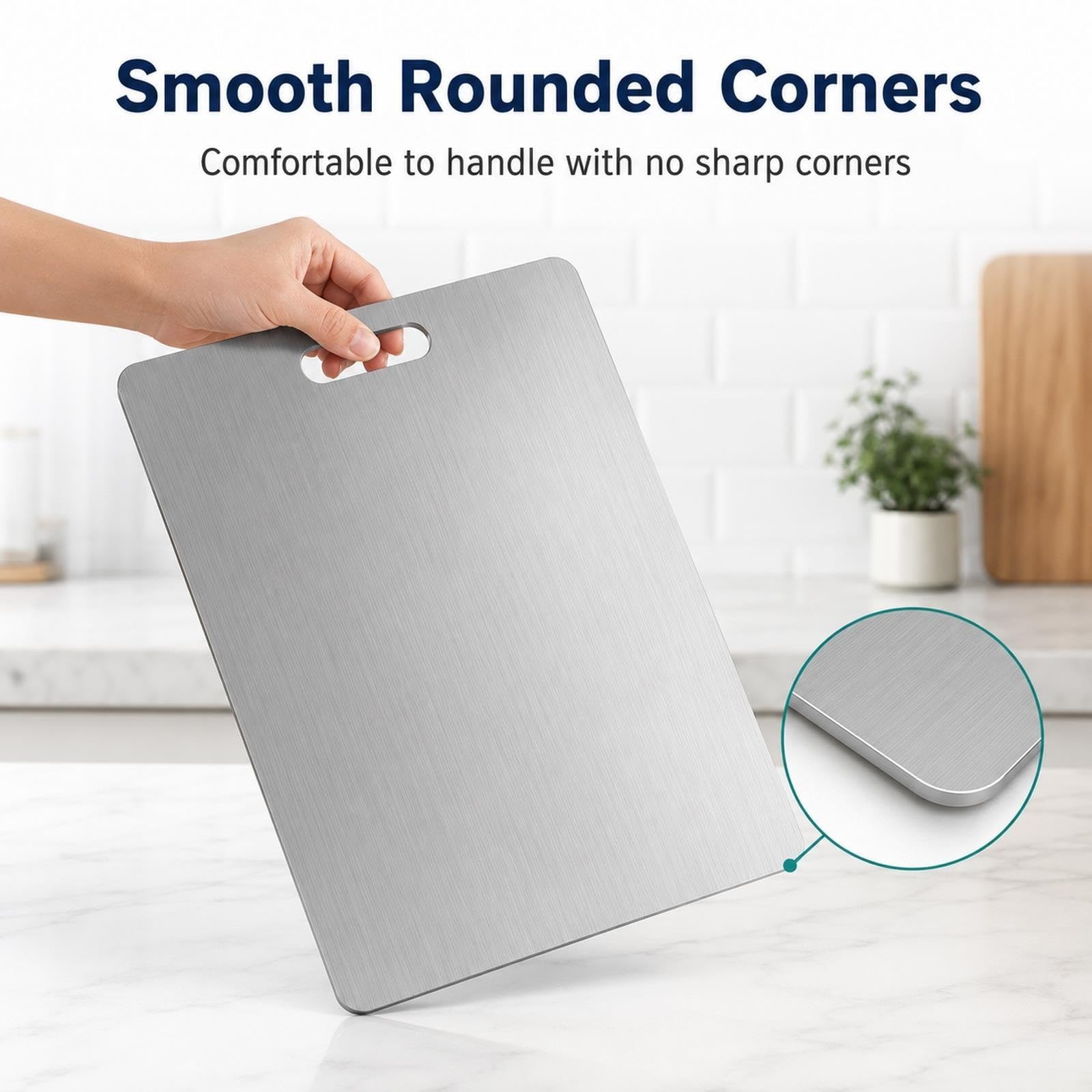 Tabla de Cortar de Acero Inoxidable 316 con Asa