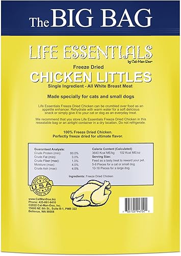 Miniatura 2 de Golosinas naturales de pollopollo liofilizado para mascotas para perros y gatos, sin rellenos, conservantes o aditivos, una delicia sabrosa sin
