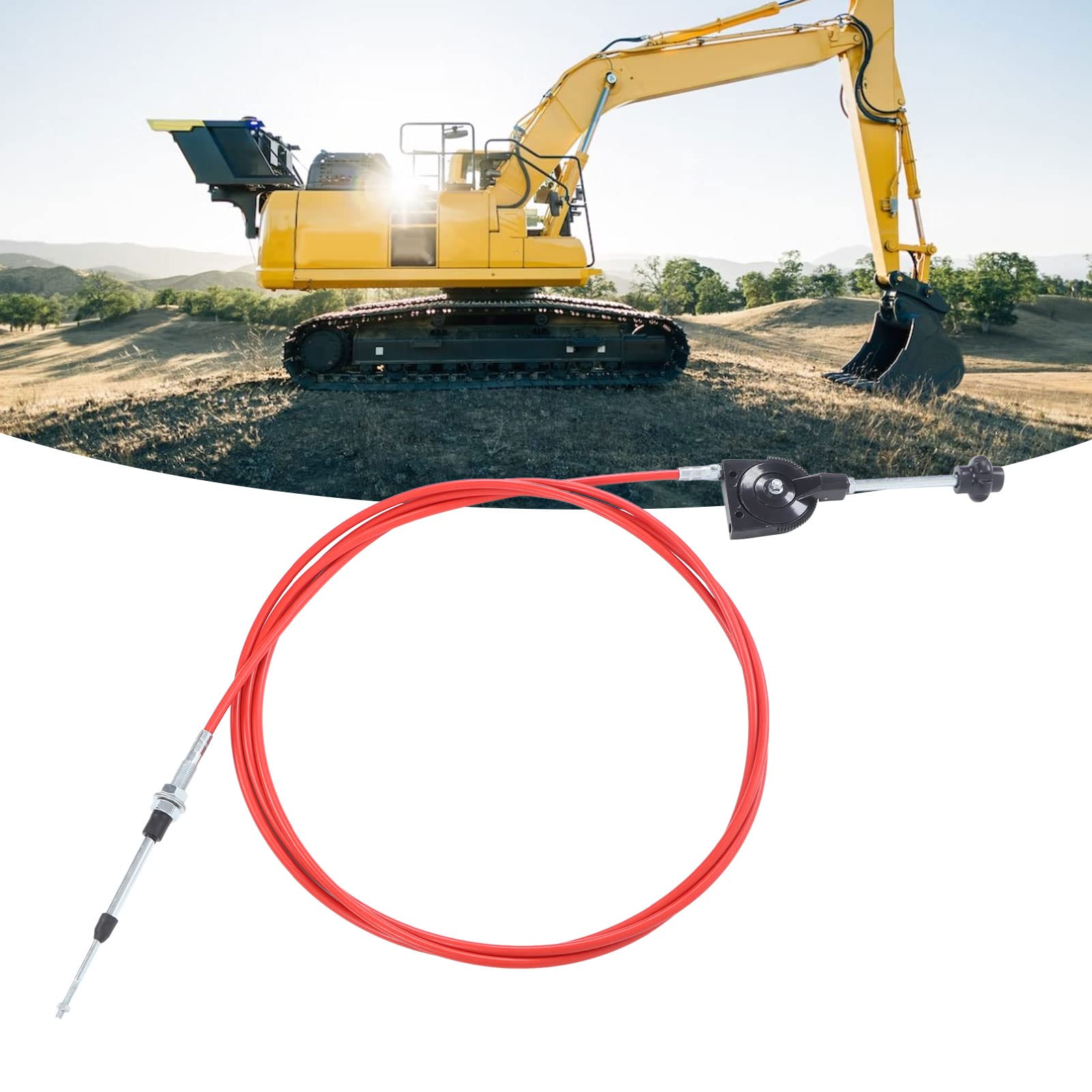 Cavo acceleratore manuale per escavatore Mavaol da 5 metri, controllo diretto e risposta rapida, robusto PU e acciaio inossidabile, per il funzionamento di attrezzature pesanti,