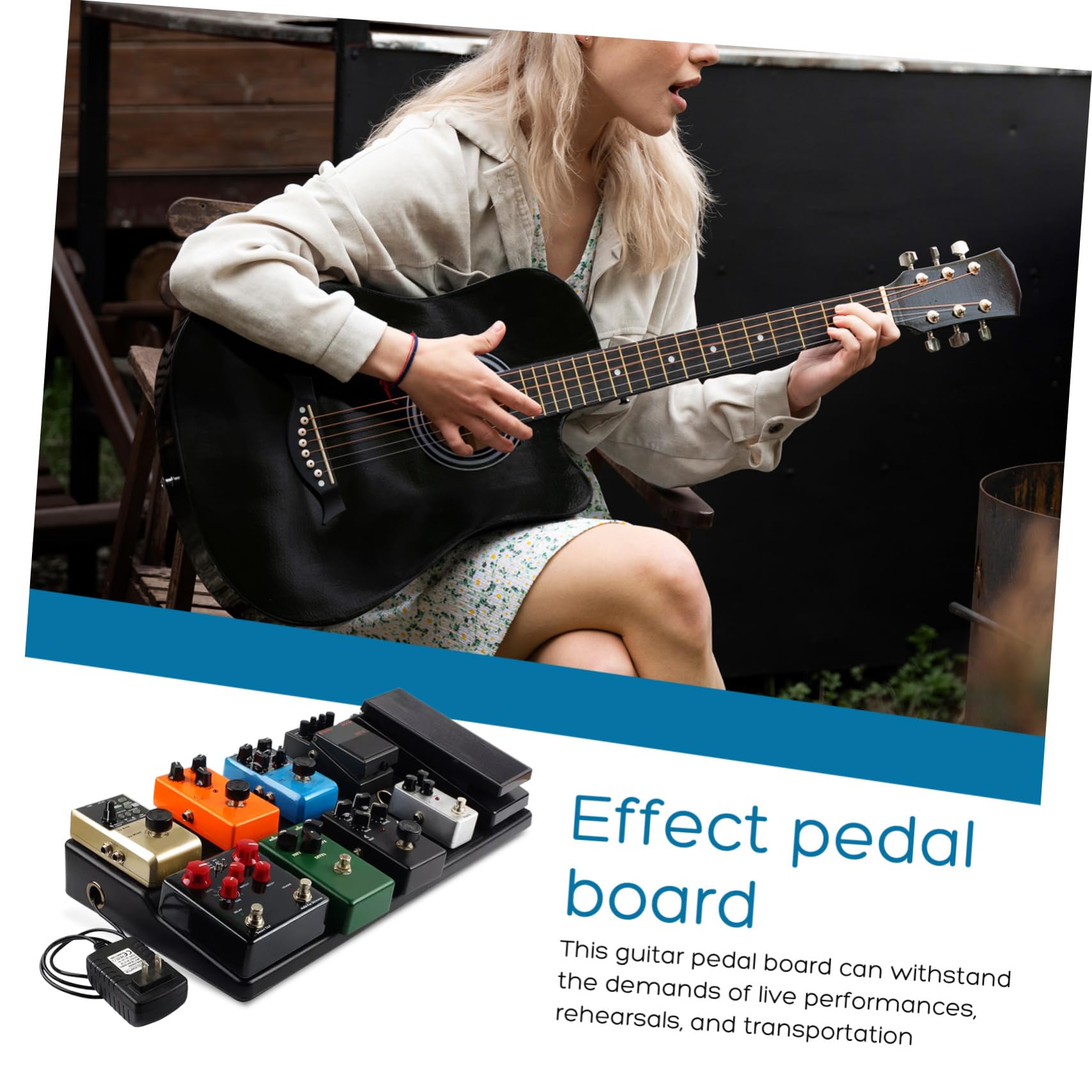 BESPORTBLE Effektboard Für Gitarre Mit Ständer Und Netzteil Pedalhalterung Und Tasche Gitarreneffektzubehör Für Transport Und Aufbewahrung