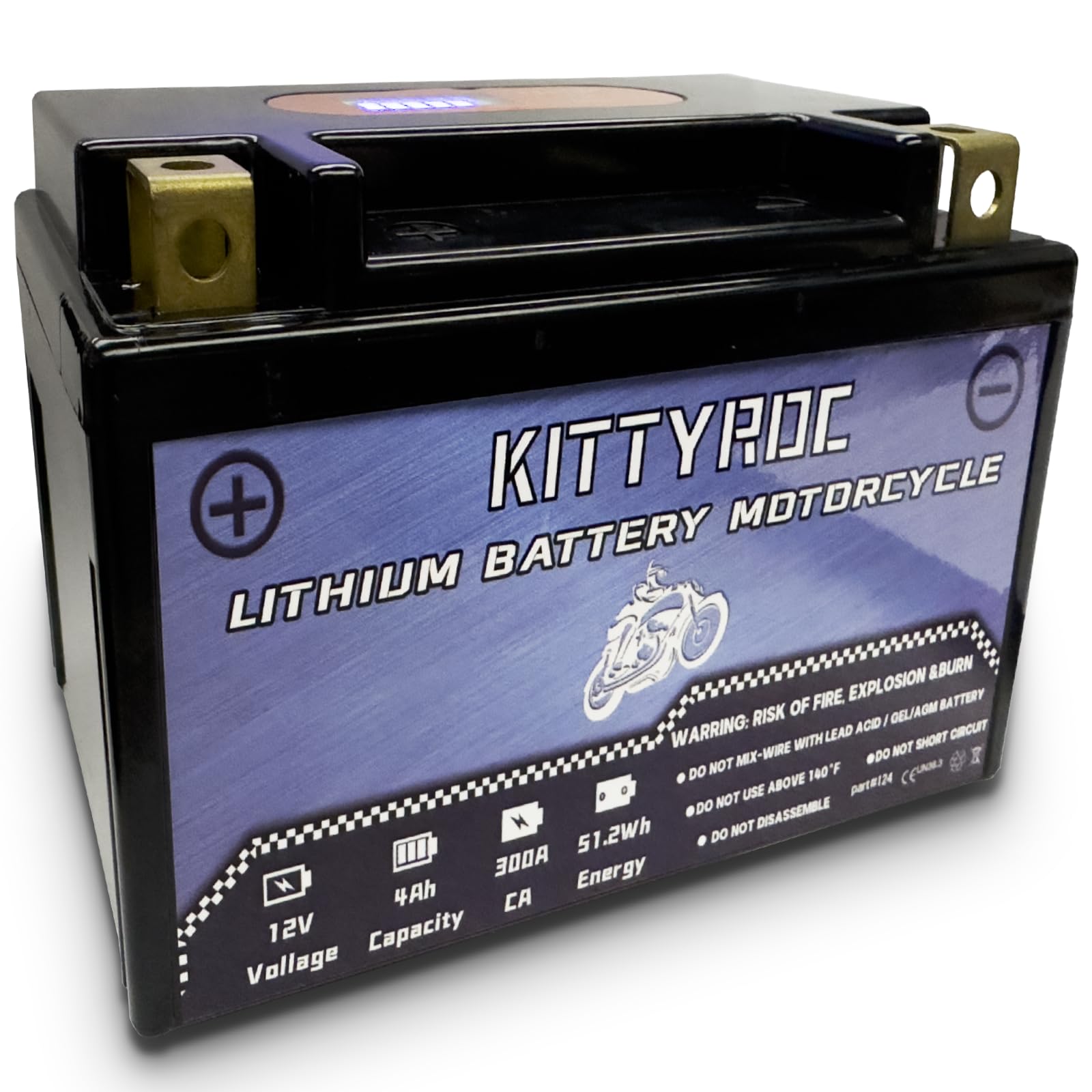12V Lithium Moto Batteries 4Ah 300A, batterie LiFePO4 avec Smart BMS, Replacement ATV, UTV, Moto, Jet Ski, Snowmobile, 4 roues, Tracteur, Tondeuse à gazon,scooter, jet ski, Motoneige