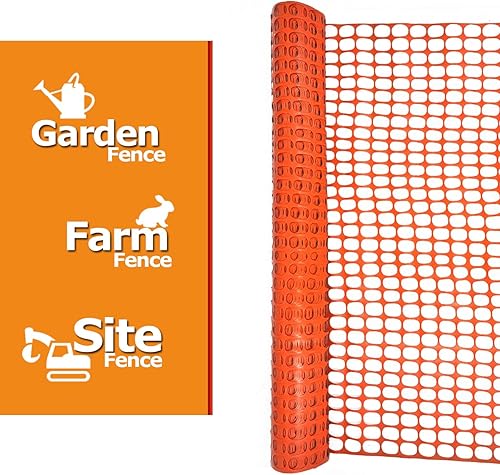 Miniatura 3 de Ashman - Valla de malla de plástico, red de barrera de construcción, naranja, 4 x 100 pies, 1 rollo, valla de jardín, envoltura de vallas, sobre el