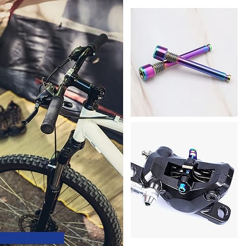 Vista 4 de Sing F LTD - 2 pernos de titanio M4 para pastillas de freno de disco de bicicleta, insertos de pasador roscado, pasador de pasador de disco