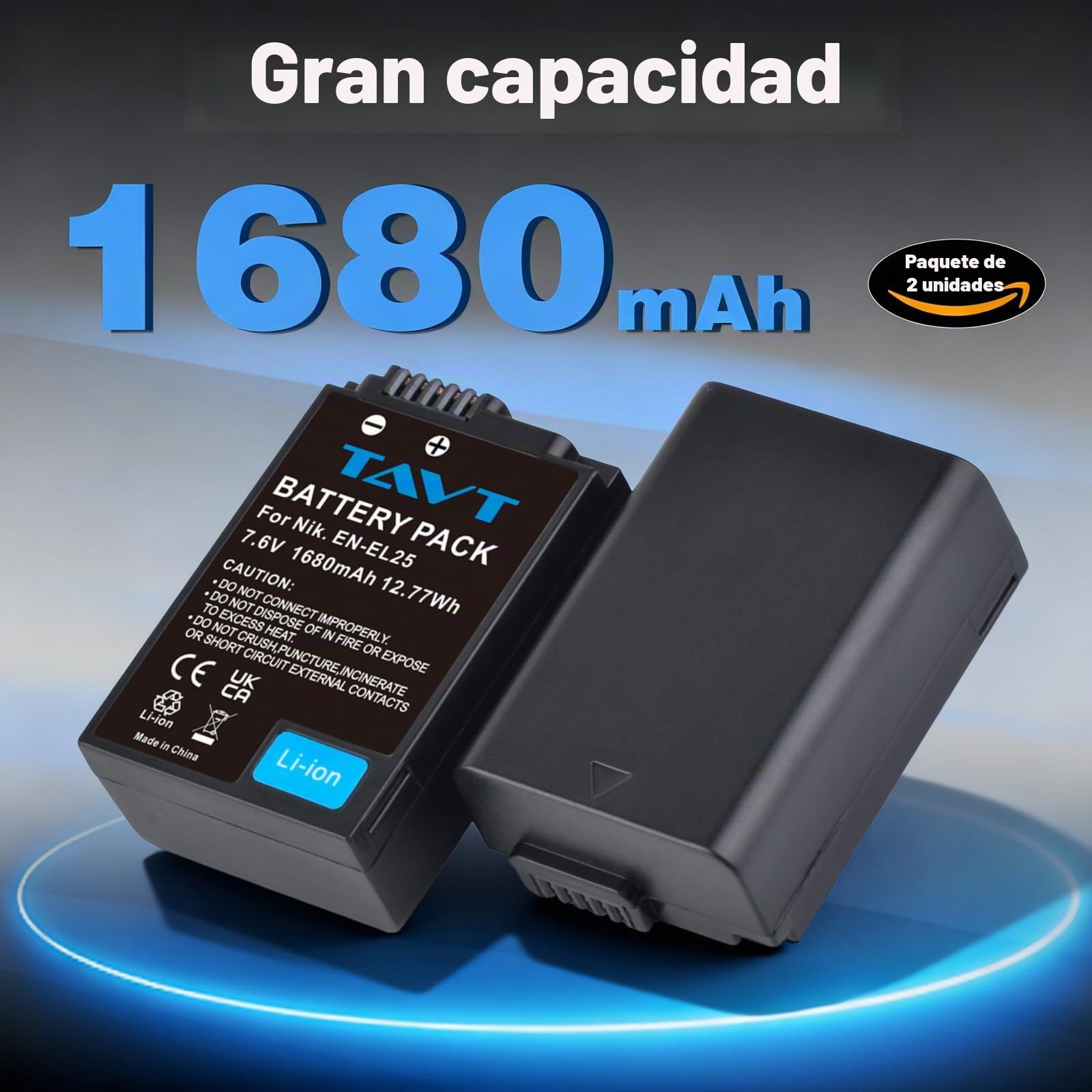 2 Unidades EN-EL25 Batería y Cargador para Nikon Zfc, Z30, Z50, Z50 II