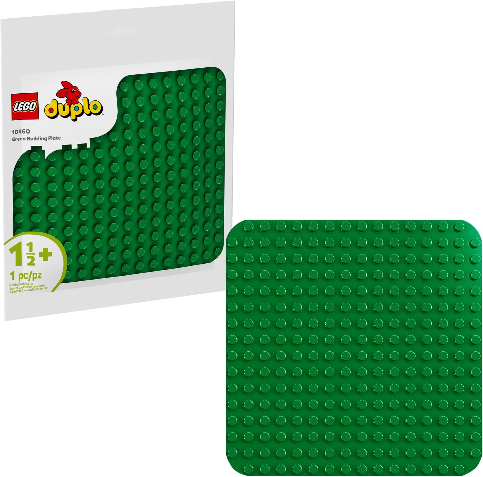 DUPLO Green Building Plate - Learning and Educational Building Toy for Toddlers, Preschool, Boys and Girls, Ages 1.5+ - Gift Ideas for Birthdays - 10460