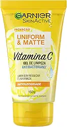 Gel de Limpeza Facial Antibacteriano Garnier Uniform & Matte Vitamina C, 150ml