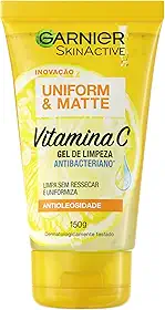 Gel de Limpeza Facial Antibacteriano Garnier Uniform & Matte Vitamina C, 150ml
