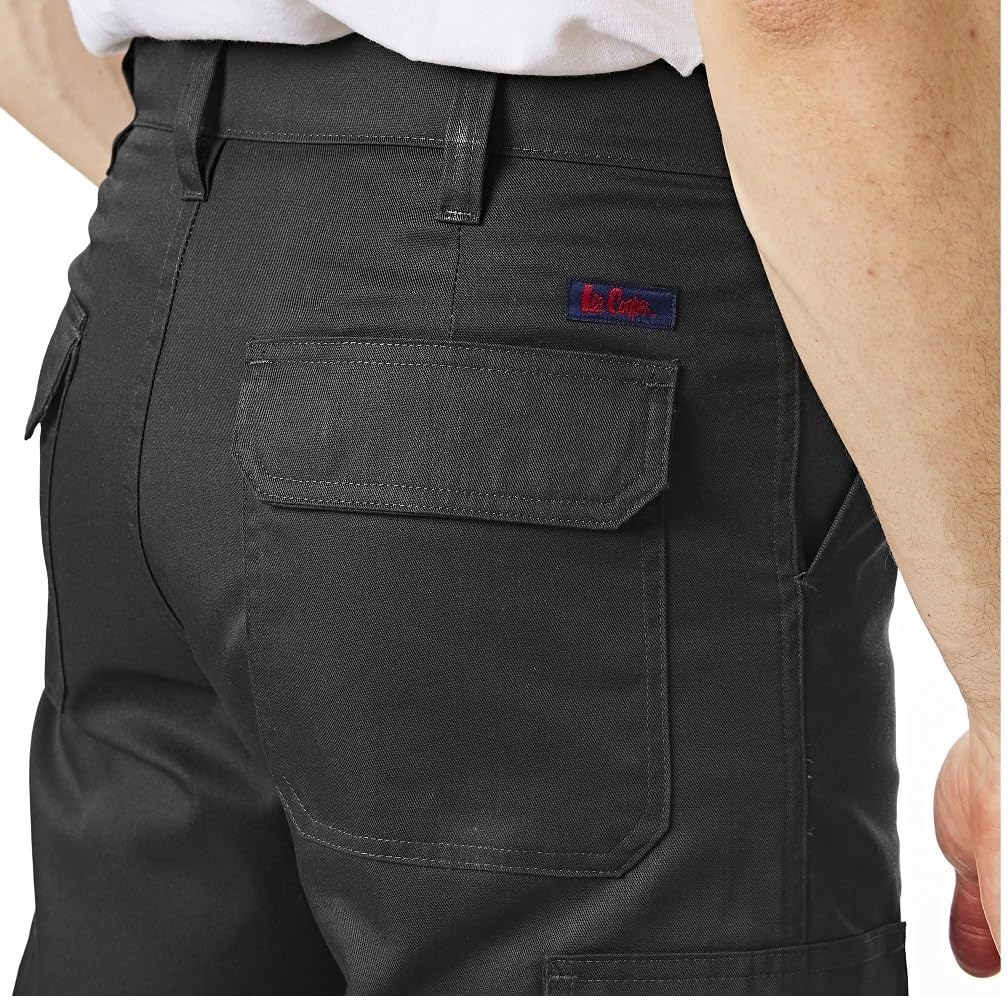 Lee Cooper Pantalon Travail Homme Cargo 245 GSM – Workwear Résistant Multi Poches Entretien Facile, Pantalon Sécurité Coupe Droite Bouton Zip