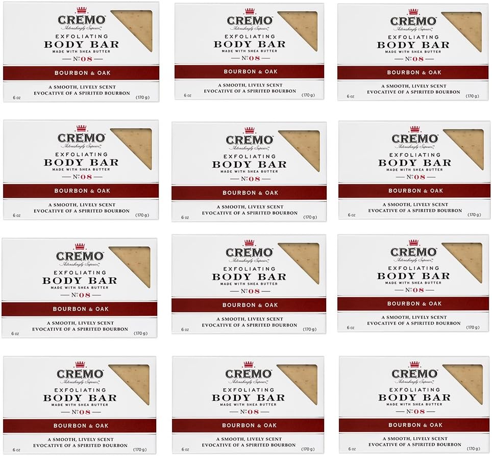 CremoExfoliating Body Bar With Shea Butter - Bourbon & Oak, 6 ounce