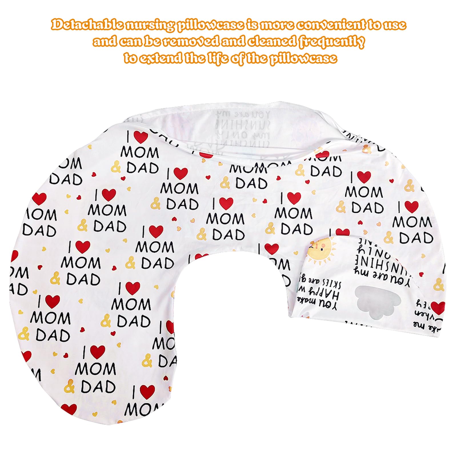 Federa Per Cuscino Allattamento Winmany - Motivi Carini, 57x45.5 Cm, Lavabile, Poliestere E Spandex - Foto 5