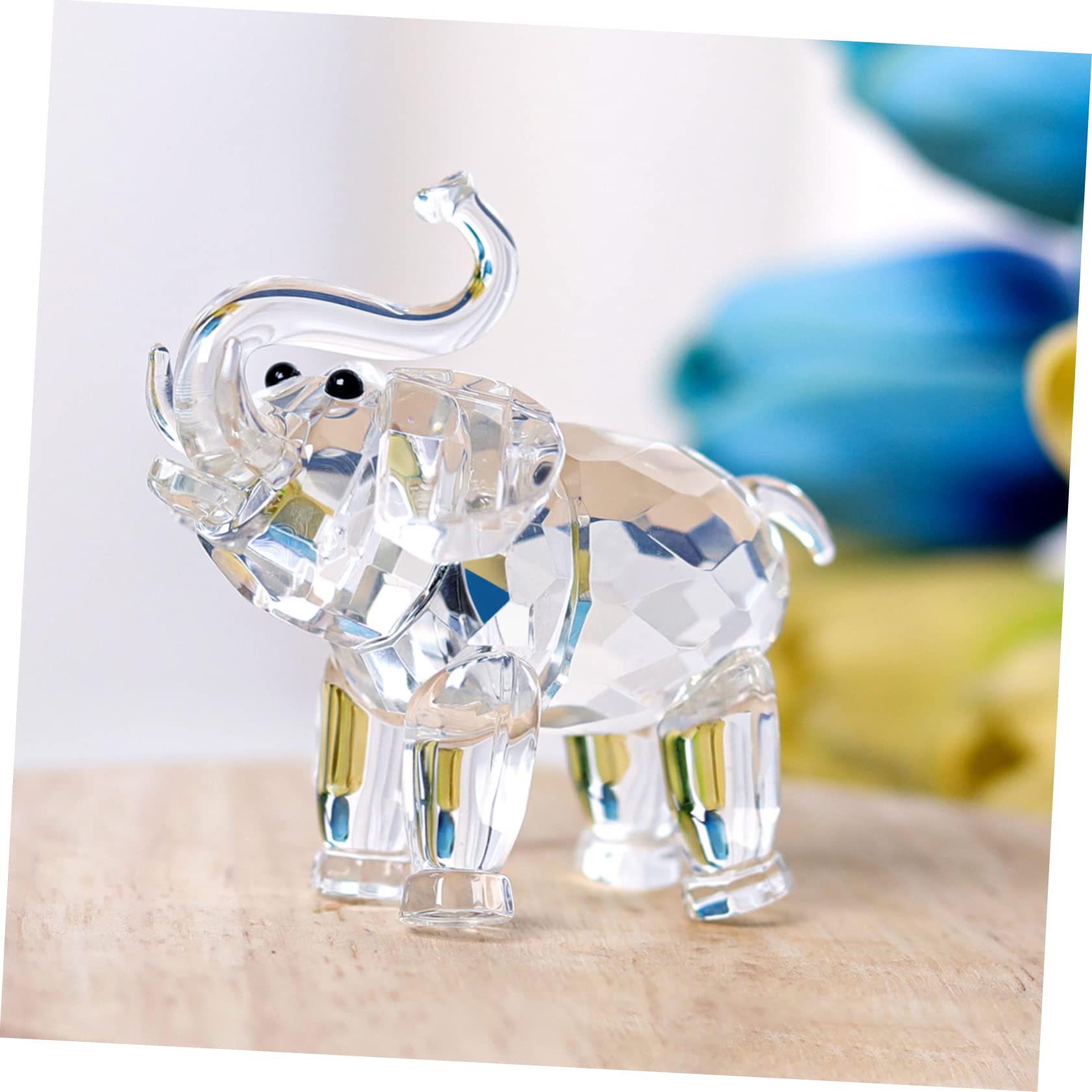 4 Piezas Adorno De Elefante De Cristal Centro De Mesa De Cristal Estatuillas De Elefantes De La Suerte Elefante Pisapapeles Estatua De Feng Shui Niño Tailandia Vidrio Escritorio