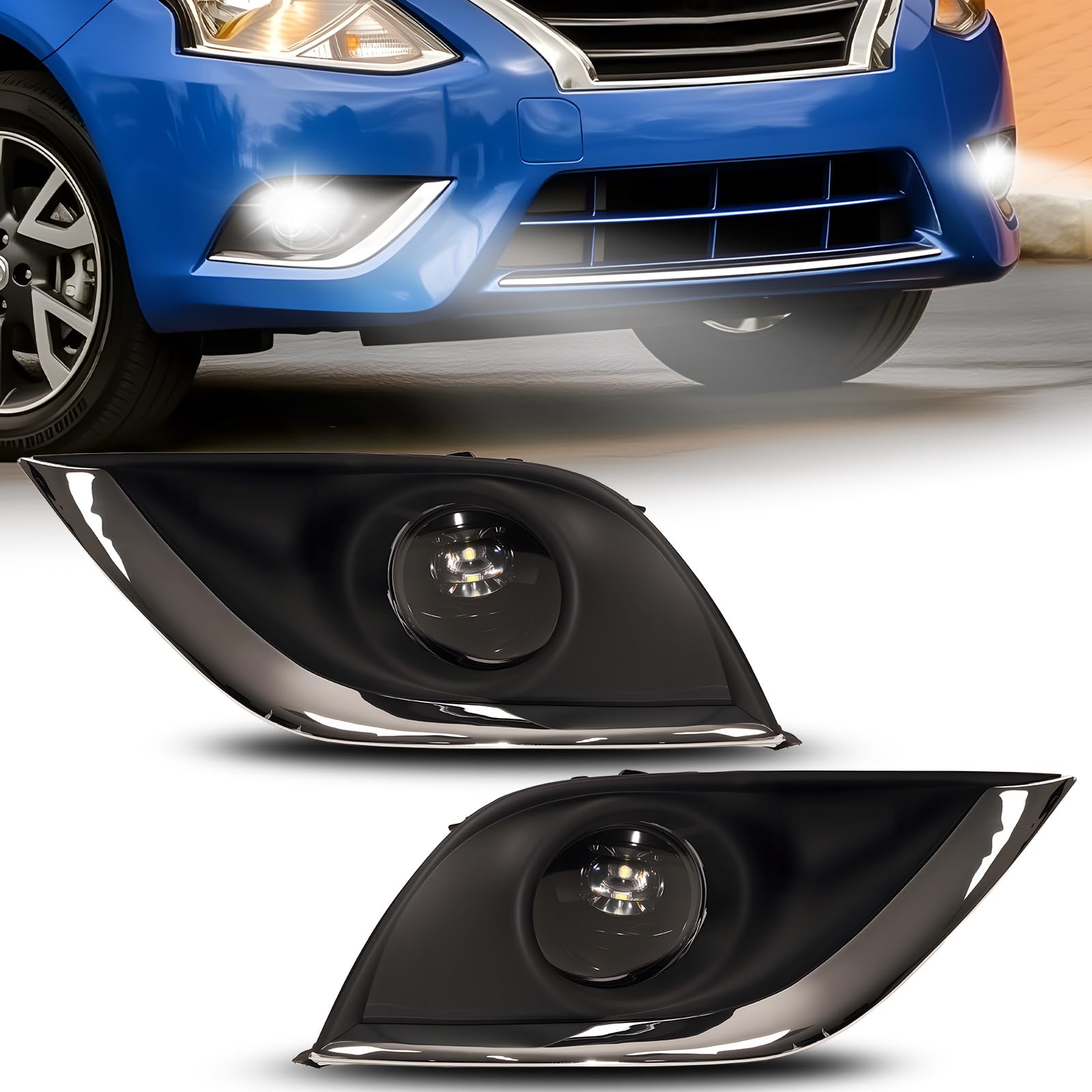 Fog Lights Compatible with 1999-2002 Chevy Silverado 1500 2500/2001 2002 Silverado 1500HD 2500HD 3500/2000-2006 Tahoe Suburban 1500 2500(Clear Lens) — view 56